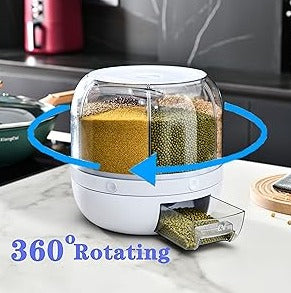 DISPENSADOR DE GRANOS REDONDO DE 6 REJILLAS GIRATORIO