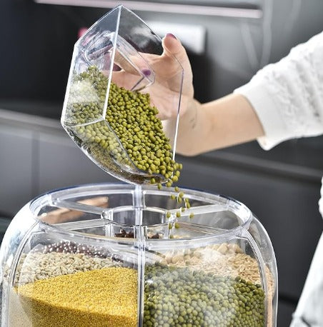 DISPENSADOR DE GRANOS REDONDO DE 6 REJILLAS GIRATORIO